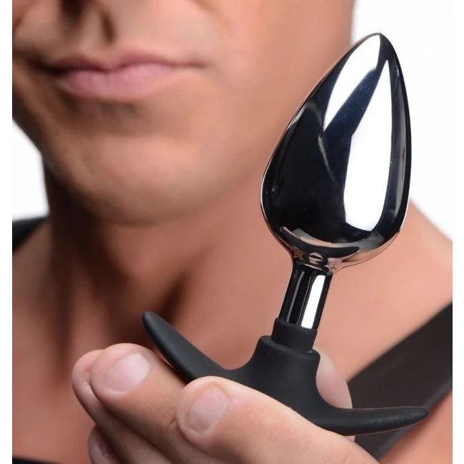 Master Series Dark Invader Metal & Silicone Anal Plug - Experience the Weight and Feel of the Dark Invader