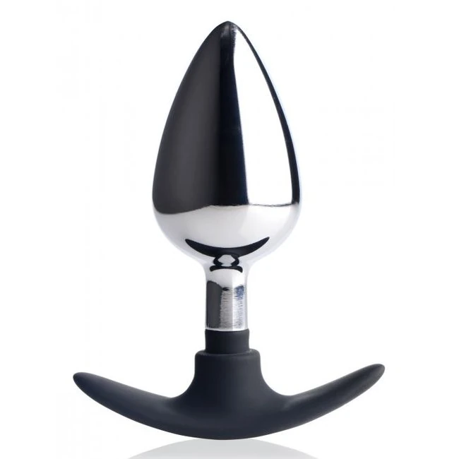 Master Series Dark Invader Metal & Silicone Anal Plug - Temperature Play and Sensory Enhancement
