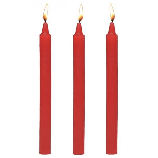Master Series Fire Sticks Fetish Drip Candle Set of 3 Red - Build & Quality