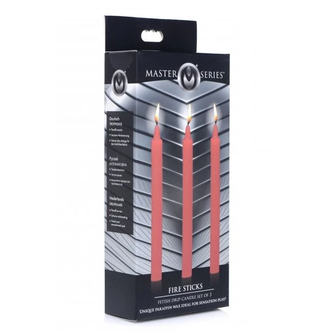 Master Series Fire Sticks Fetish Drip Candle Set of 3 Red - Materials & Safety Features