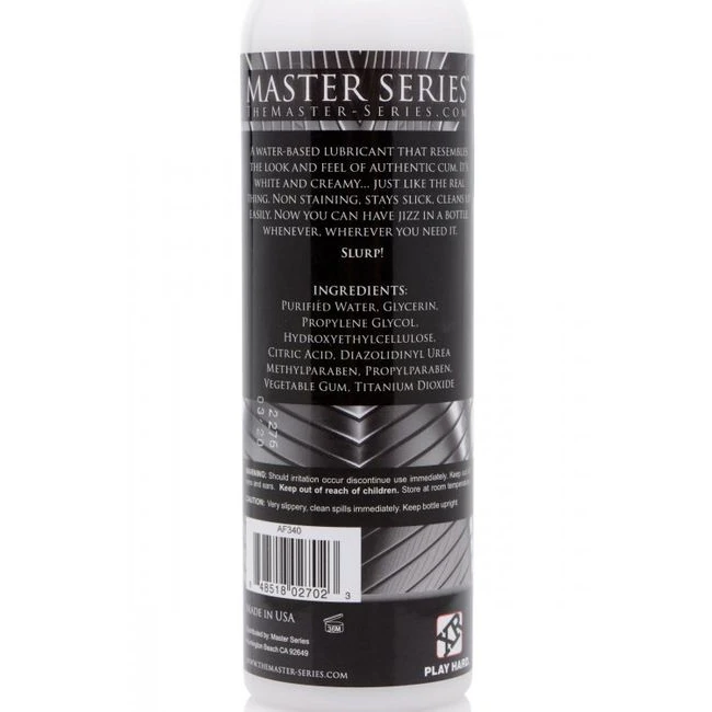 Master Series Jizz Unscented Water-based Lube 8oz - Master Series Jizz Unscented Water-Based Lube – 8oz