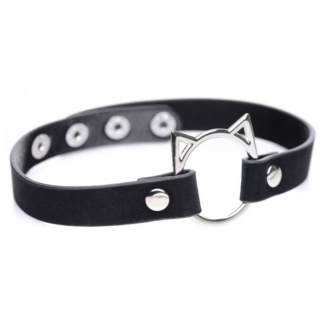 Master Series Kinky Kitty Ring Slim Choker - Hardware & Fasteners