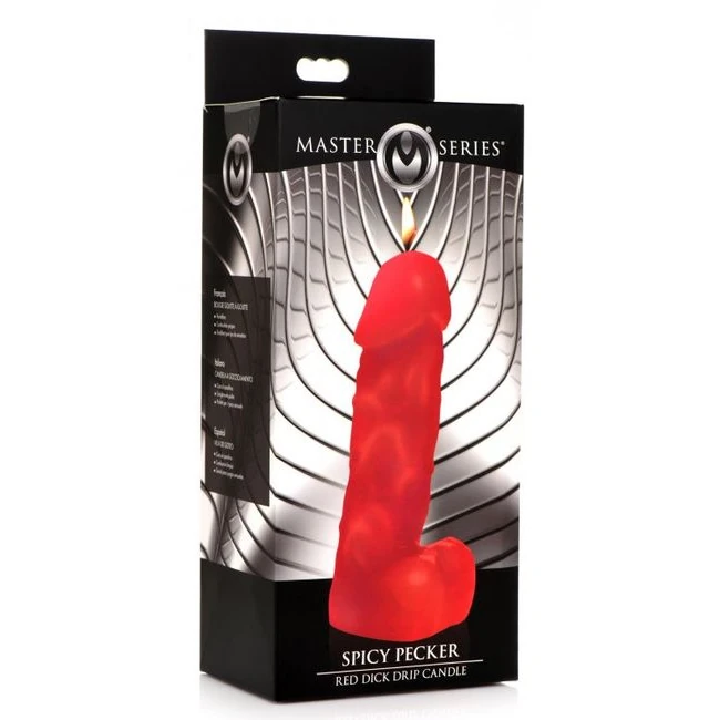 Master Series Spicy Pecker Dick Drip Candle Red - Wax Play & Safety