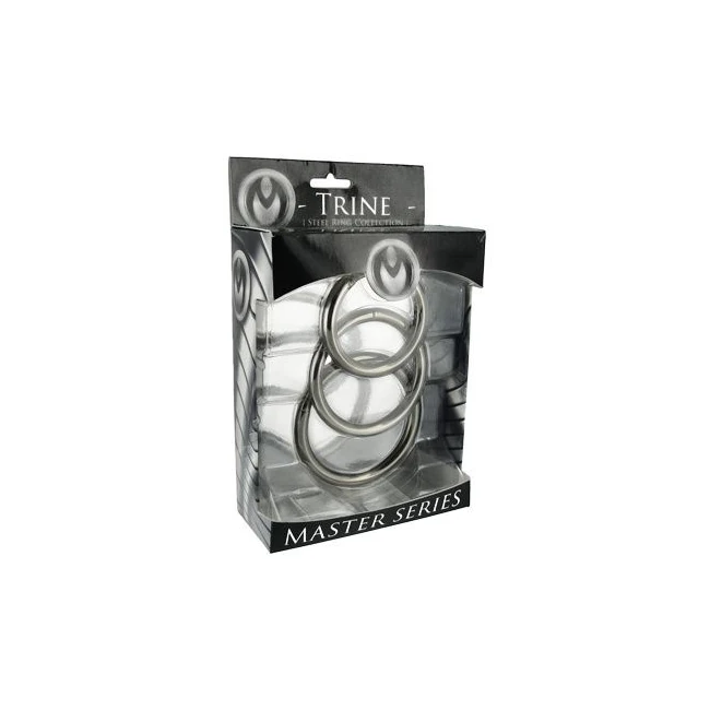 Master Series Trine Steel Cock Ring Set - Overview