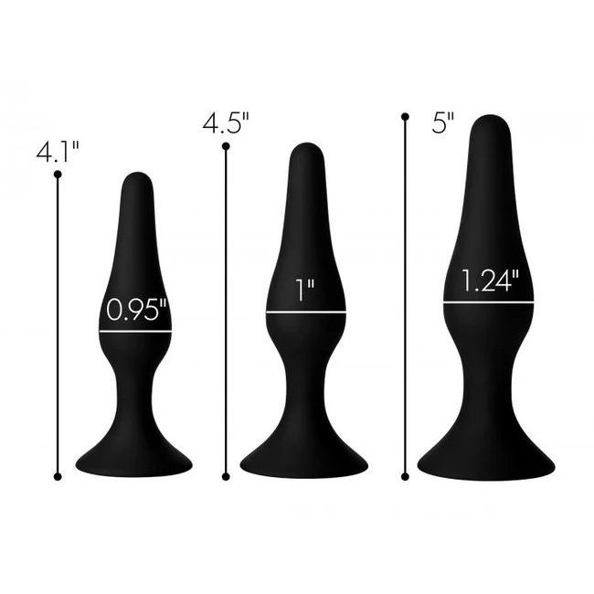 Master Series Triple Spire Tapered Silicone Anal Trainer 3pc Set - Material & Safety
