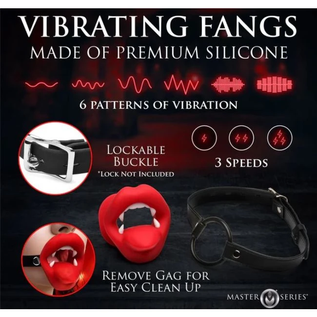 Master Series Vampire Mouth Gag Vibrating - Comfort & Fit