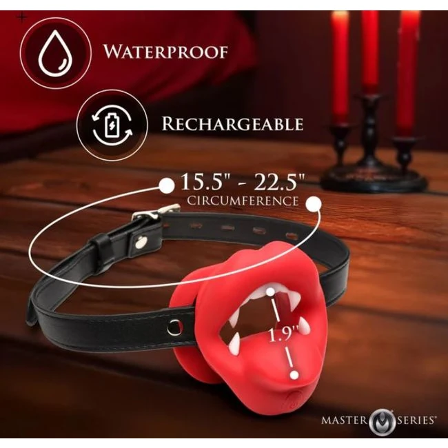 Master Series Vampire Mouth Gag Vibrating - Vibration Features