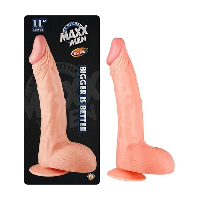 Maxx Men Curved Dong 11 Inches Flesh - Shape & Texture
