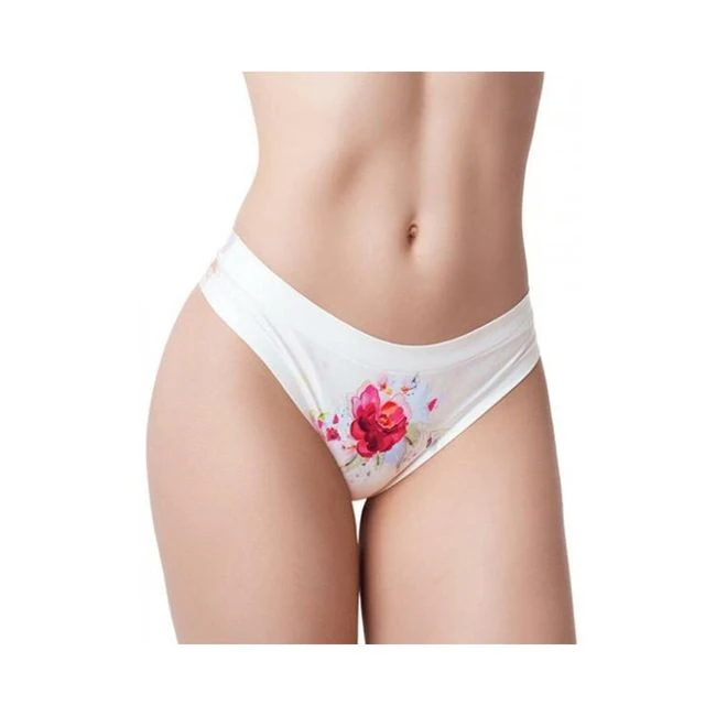 =mememe Flower Power Rose Printed Thong - Fabric & Feel