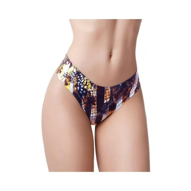 =mememe Go Wild Snake Printed Thong - Fabric & Feel