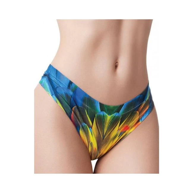 =mememe Paradise Birds Parrot Printed Thong - Fabric & Feel