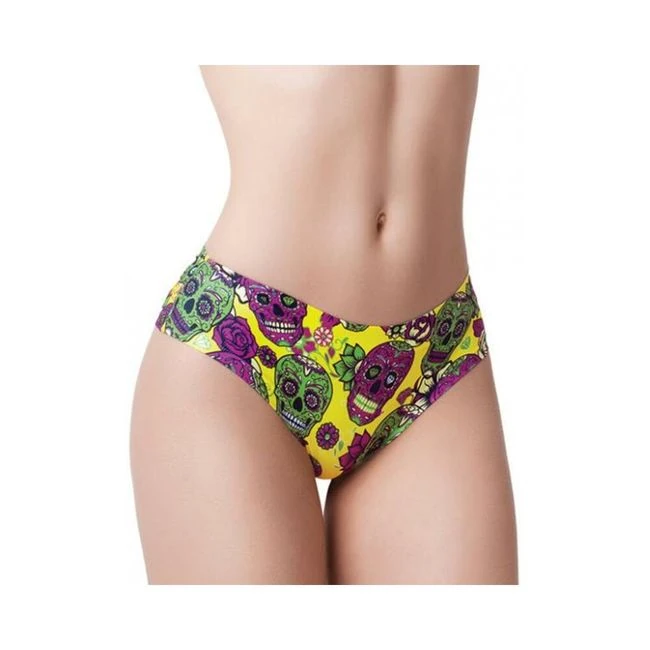 =mememe Skulls Lovers Muertos Printed Slip - Fabric & Feel