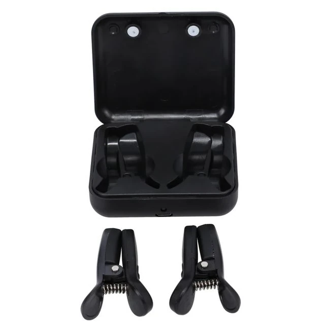 Merci Vibro Grippers Black - Vibrating Nipple Clamps That Go Beyond a Pinch