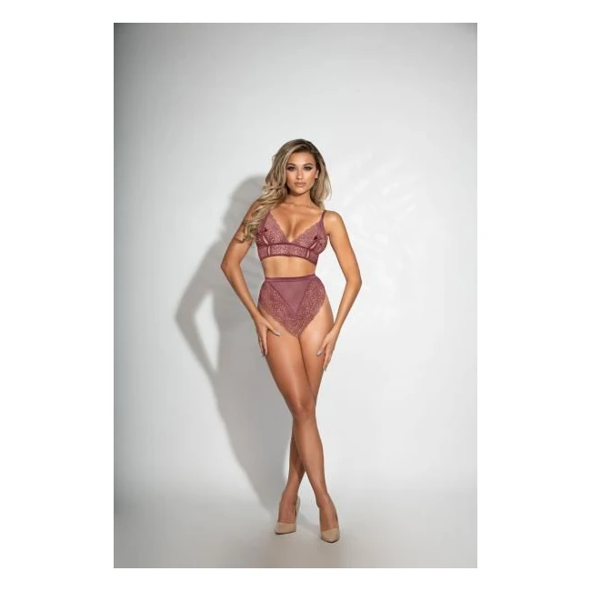 Midnight Kiss 2pc Bralette Set Mauve O/s - Fabric & Feel
