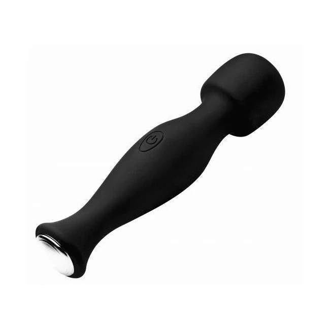 Mighty Pleaser Powerful 10x Silicone Wand Massager - Compact Powerhouse for On-the-Go Pleasure