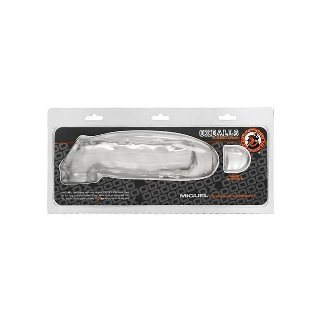Miguel Uncut Cocksheath Oxballs Clear - Internal Texture for Enhanced Stimulation