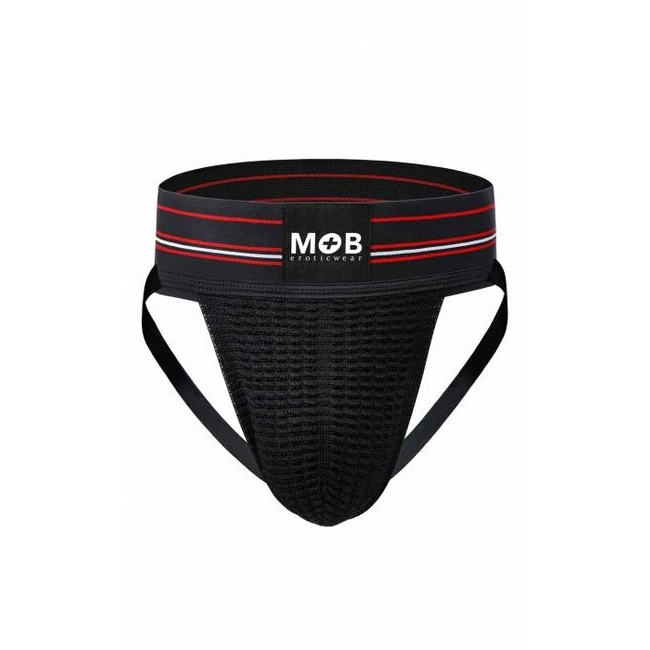 Mob Fetish Jockstrap Black Large 3in Waistband - Hardware & Fasteners