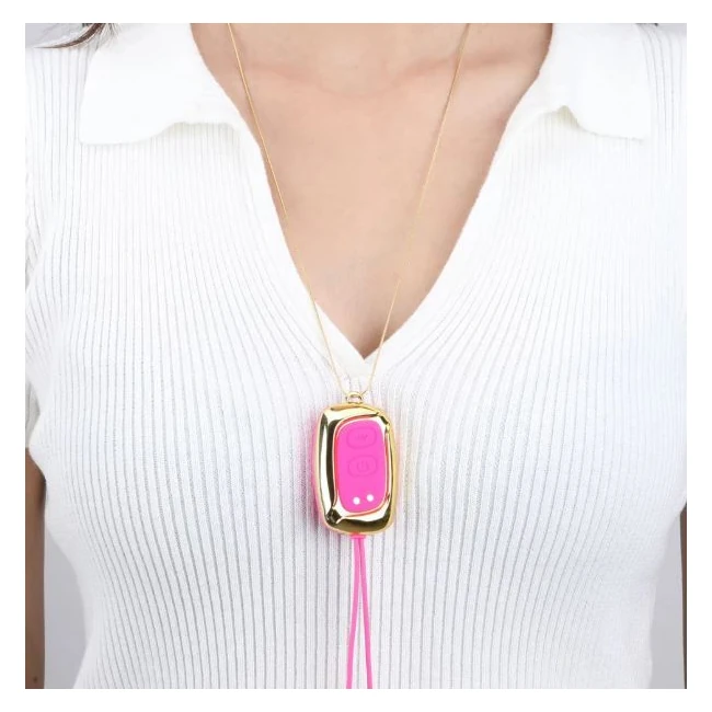 Molli Vibrating Nipple Clamps & Necklace Pink - Adjustable Grip and Necklace Wear