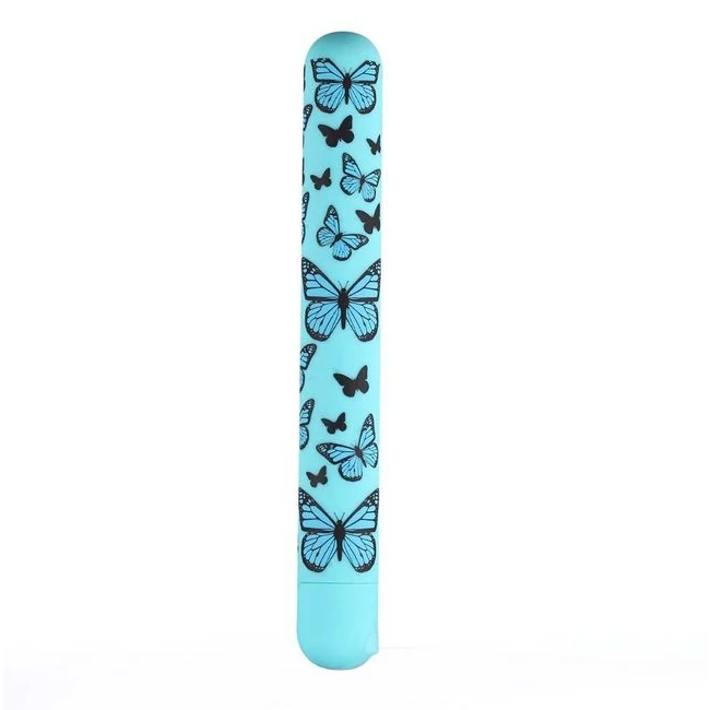 Monarch Butterfly Pattern Long Rechargeable Bullet - Vibration Modes