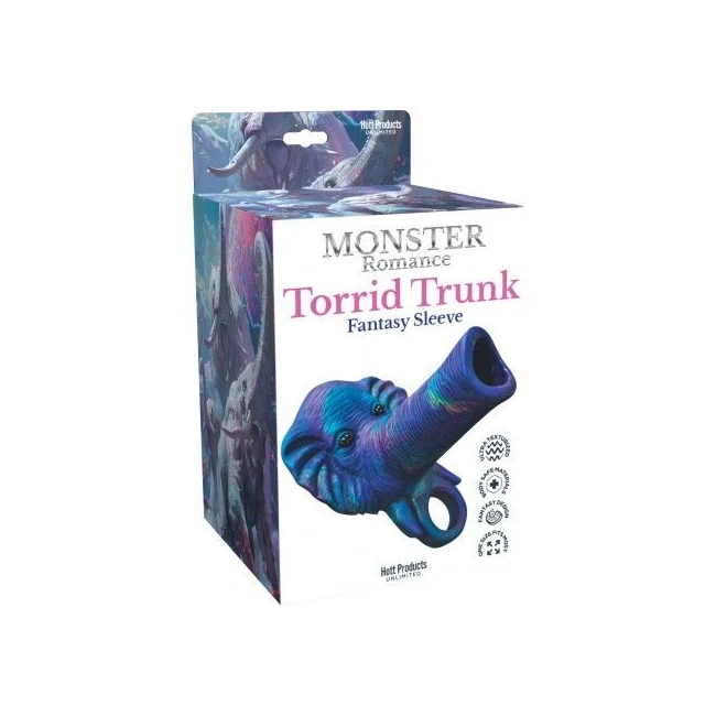 Monster Romance Torrid Trunk Silicone Sleeve W/ Scrotum Strap 4 Sleeve" - Shape & Texture