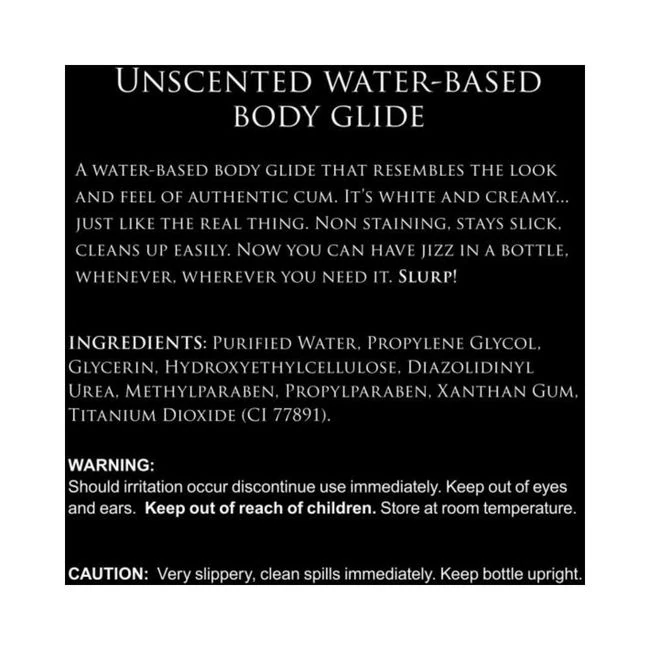 Ms Jizz Unscented Water Based Lube - Formula & Feel