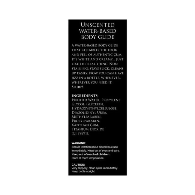 Ms Jizz Unscented Water Based Lube - Usage & Care