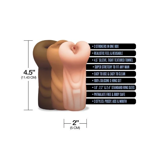Mstr B8 6 Pk 3pc Stroker Kit - Grip & Control
