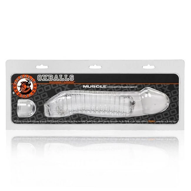 Muscle Smooth Cocksheath w/ Length Inset Oxballs Clear - Specifications