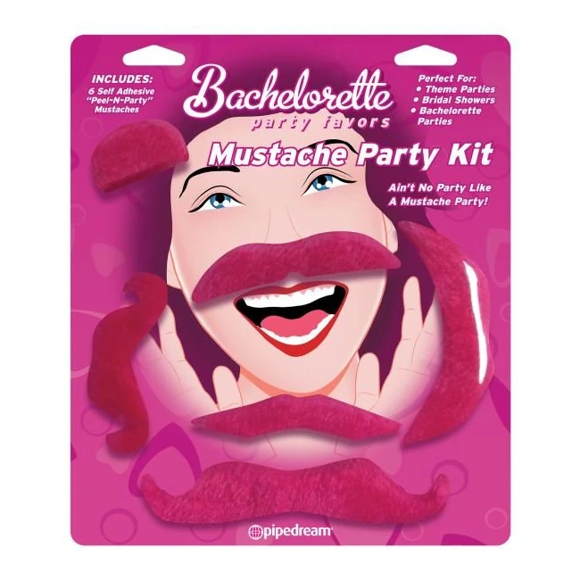 Mustache Party Kit Favors 6 Count Pink - Key Details