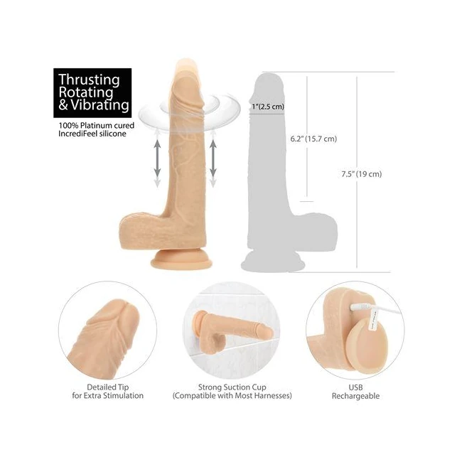 Naked Addiction 7.5 the Freak Vibrating Rotating & Dong Thrusting Vanilla" - How It Feels