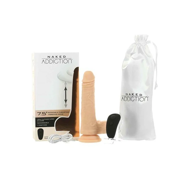 Naked Addiction 7.5 the Freak Vibrating Rotating & Dong Thrusting Vanilla" - Power & Performance