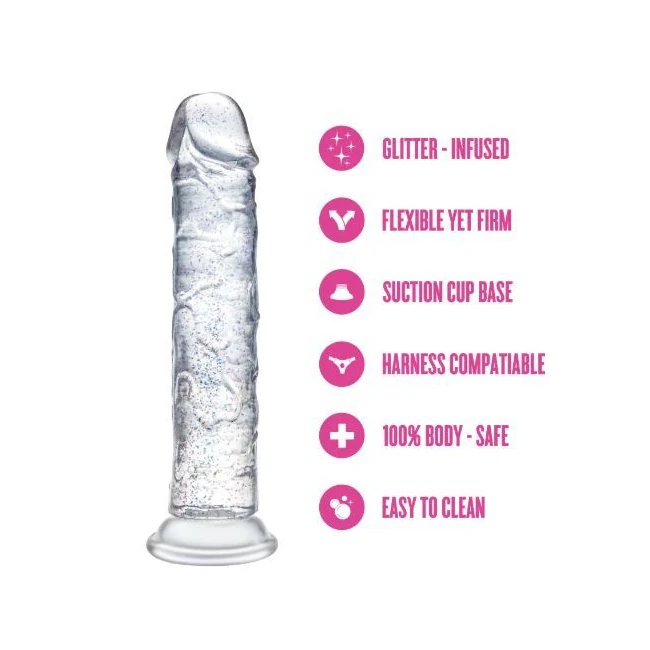 Naturally Yours Glamor 7in' Sparkling Clear - Sparkle Sealed Into a Clear Shaft