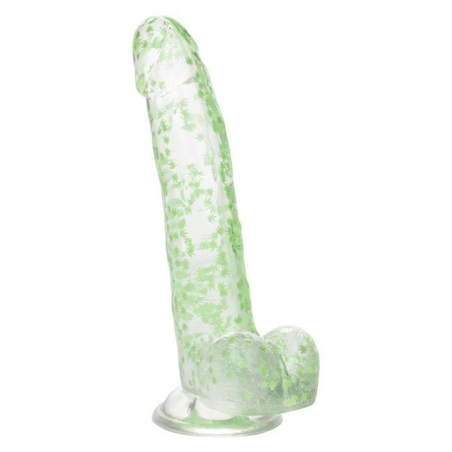 Naughty Bits I Leaf Dick Glow in the Dark Weed Leaf Dildo - Shape & Texture