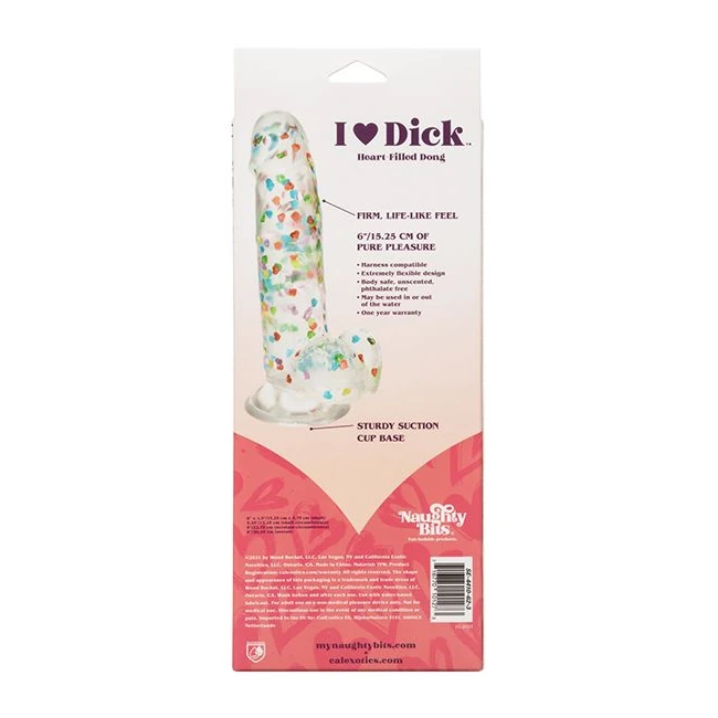 Naughty Bits I Love Dick Heart Filled Dong - Shape & Texture