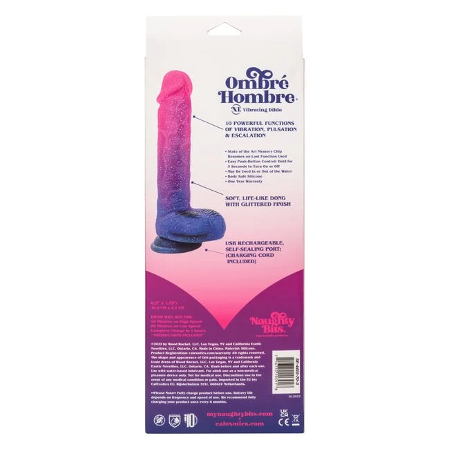 Naughty Bits Ombre Hombre Xl Vibrating Dildo - Vibration Modes and Control