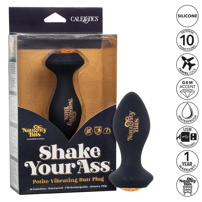 Naughty Bits Shake Your Ass Petite Vibrating Butt Plug - Additional Features