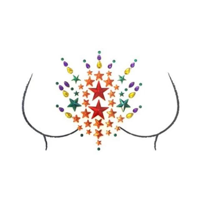 Neva Nude Crystal Pasties Pride Tribe Cleavage - Fabric & Feel