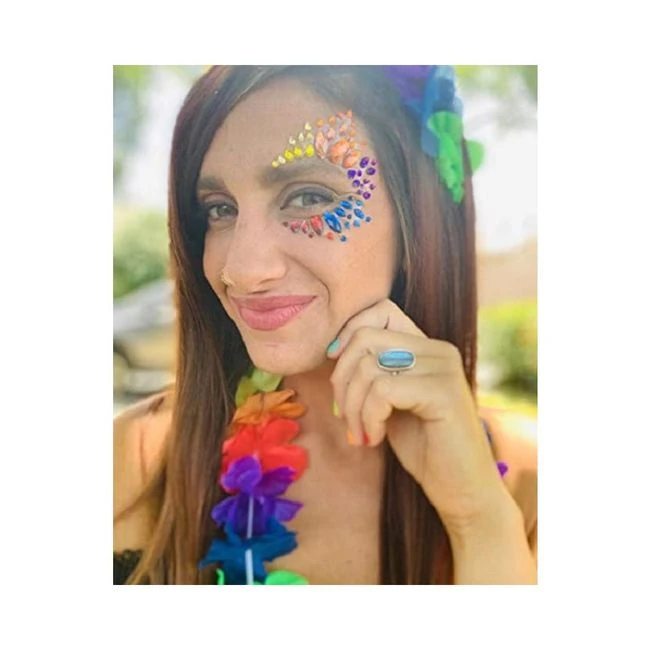 Neva Nude Crystal Pasty Pride Tribe Face - Fabric & Feel