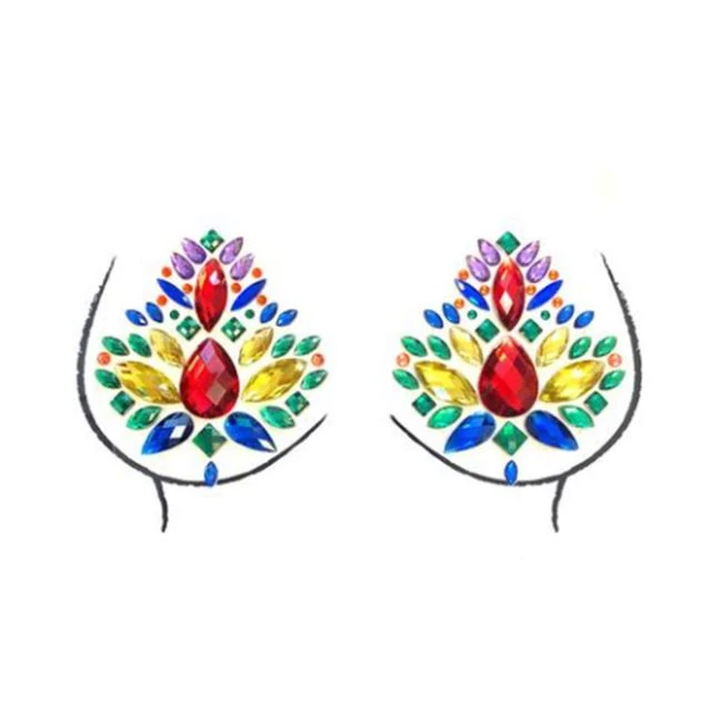 Neva Nude Crystal Pride Tribe Jewel Nipztix Pasties - Fabric & Feel