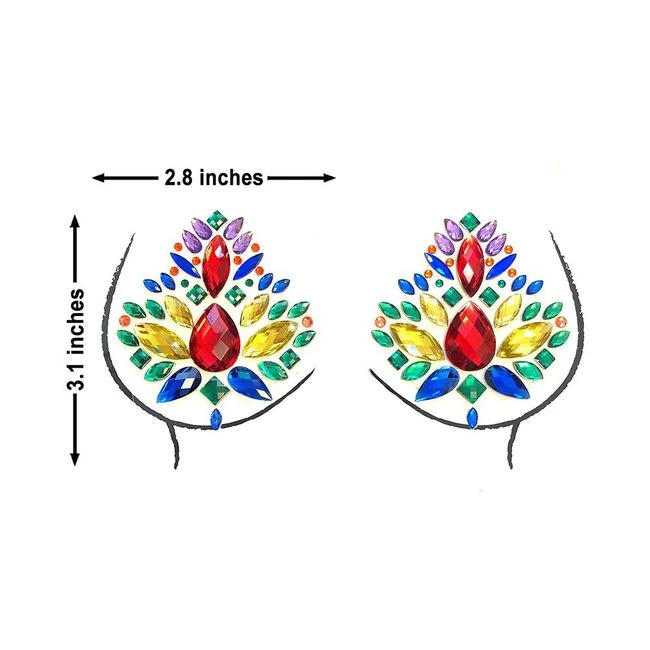Neva Nude Crystal Pride Tribe Jewel Nipztix Pasties - Design Details