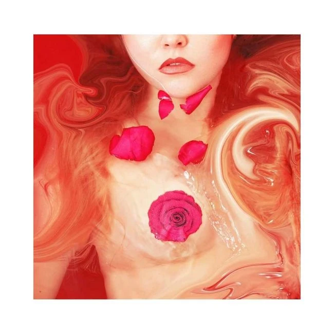 Neva Nude Pasties Enchanted Red Rose Glitter Velvet - Fabric & Feel