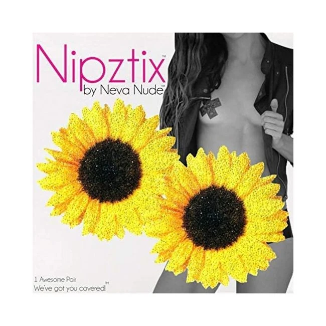 Neva Nude Pasties Seductive Sunflower Glitter Velvet - Fit & Sizing