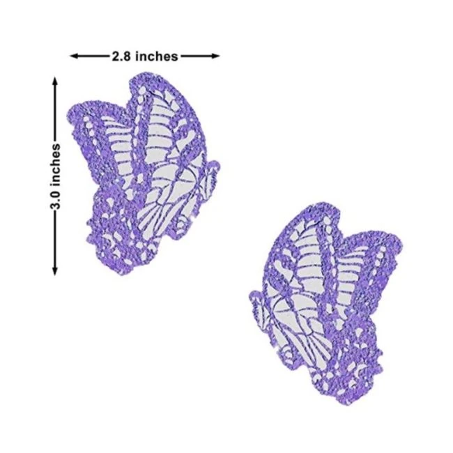 Neva Nude Pasty Butterfly Glitter Lavendar - Fabric & Feel