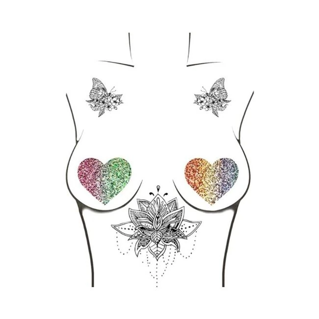 Neva Nude Pasty Heart Glitter Multicolor - Fabric & Feel