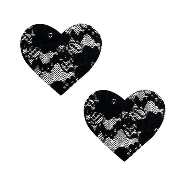 Neva Nude Pasty Heart Lace Black - Fabric & Feel