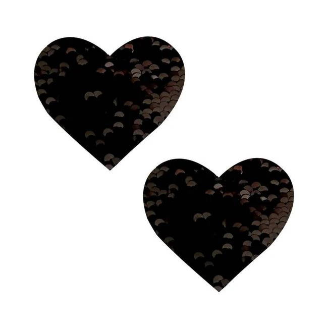 Neva Nude Pasty Heart Sequins Red to Black - Fabric & Feel