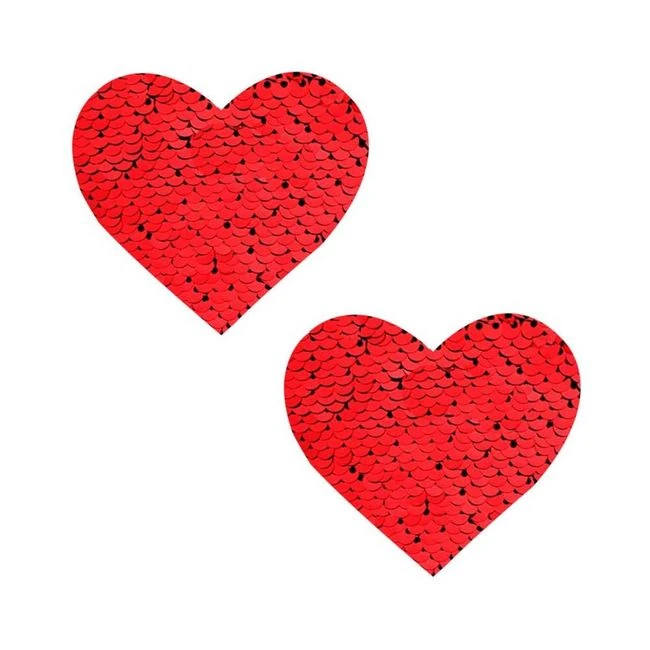 Neva Nude Pasty Heart Sequins Red to Black - Fit & Sizing