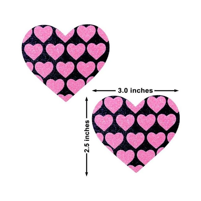 Neva Nude Pasty Hearts on Heart Uv Ne Pink/black - Fabric & Feel