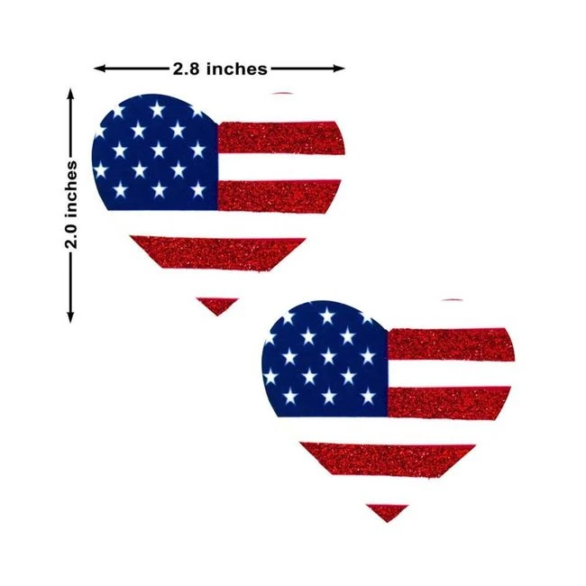 Neva Nude Pasty Hearts U.s Flag - Fit & Sizing