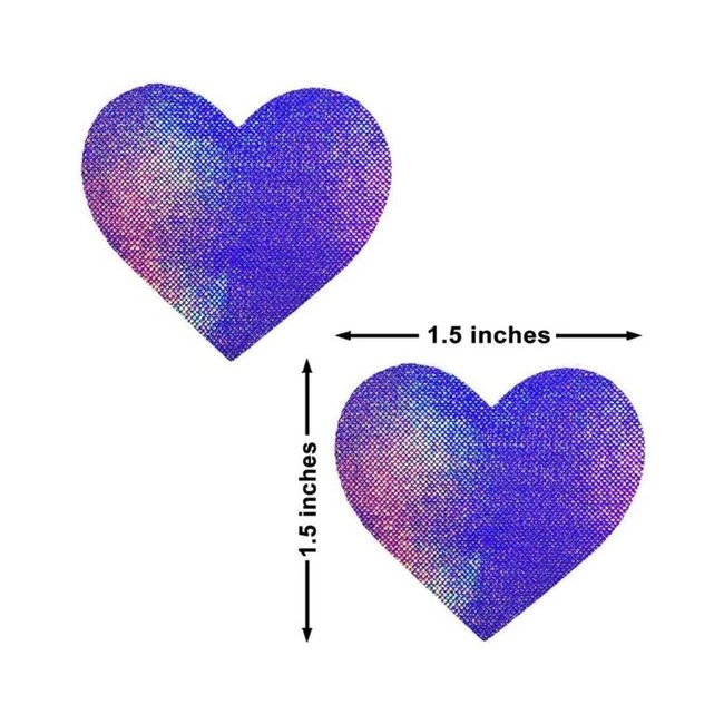 Neva Nude Pasty I Heart U Holographic Set of 6 - Fit & Sizing